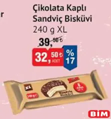 XL ÇİKOLATA KAPLI SANDVİÇ BİSKÜVİ 240 G